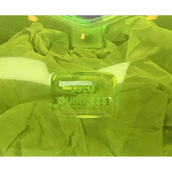 Lulu Guinness Perspex Neon Green Clear Lips Clutch Bag Unused